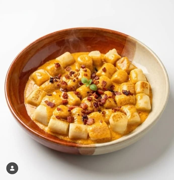 Nhoque artesanal ao molho amatriciana da Nonna Lina